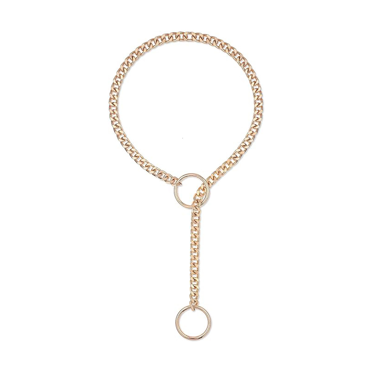 Luxury Jewelry Designer Jewelry European And American Amazon Hot-selling Lasso Heart Necklace O-ring Sliding Chain Necklace Hip-hop Punk Rock Stainles