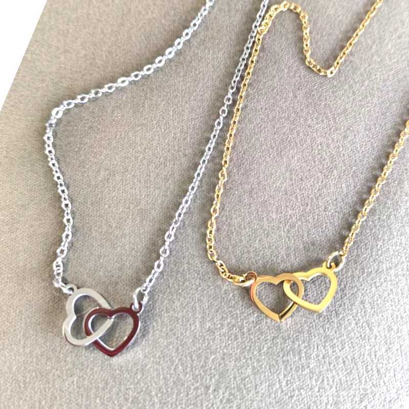 10pcs Interlocking Double Charm Connector Pendant Mirror Polished Stainless Steel Charms 12*20mm Necklace whosa W250712