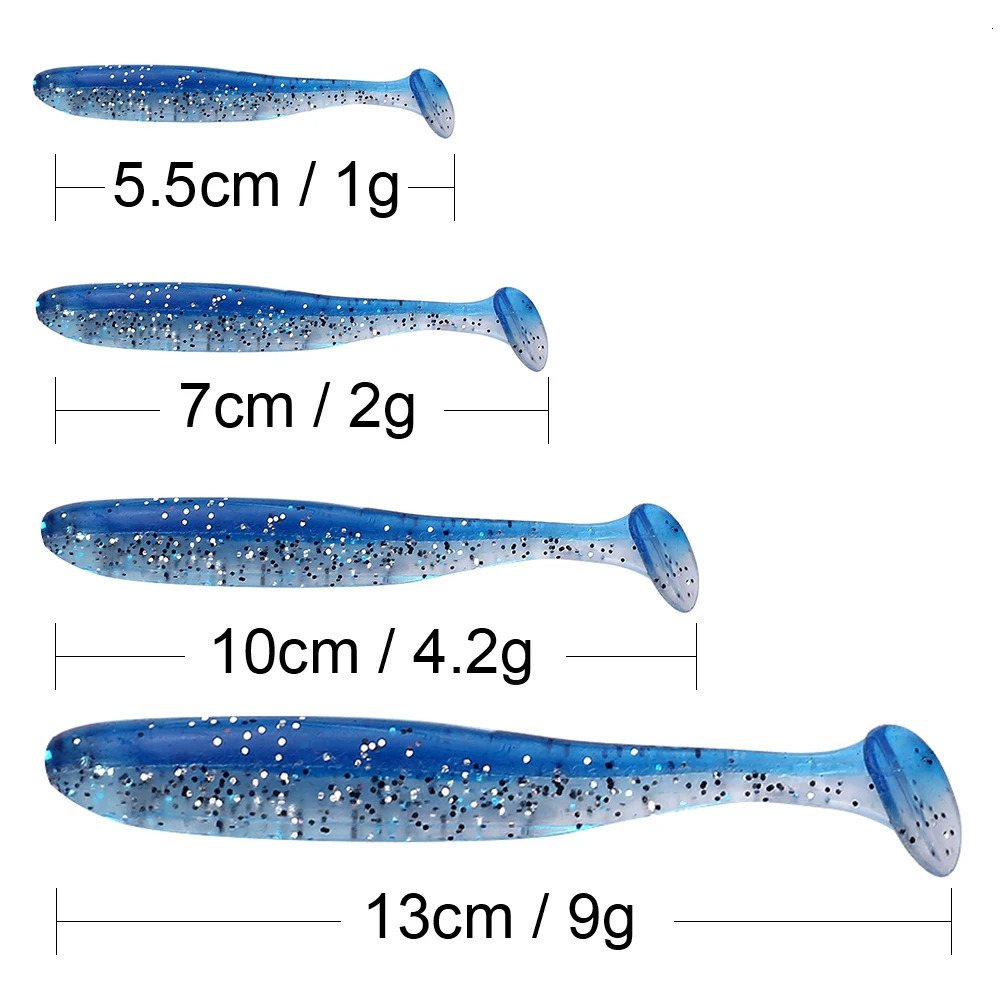 QXO 50 PcsLot Swimbait Soft Lure Silicone Bait Shad Wobbler Sea Worm Streamer 71013cm Spinnerbait Accessories 250708