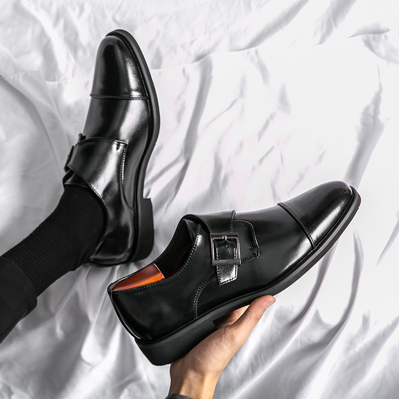 Free shipping 2025 casual shoes men business shoes plus size pointed low top shoes fashion classic leather shoes