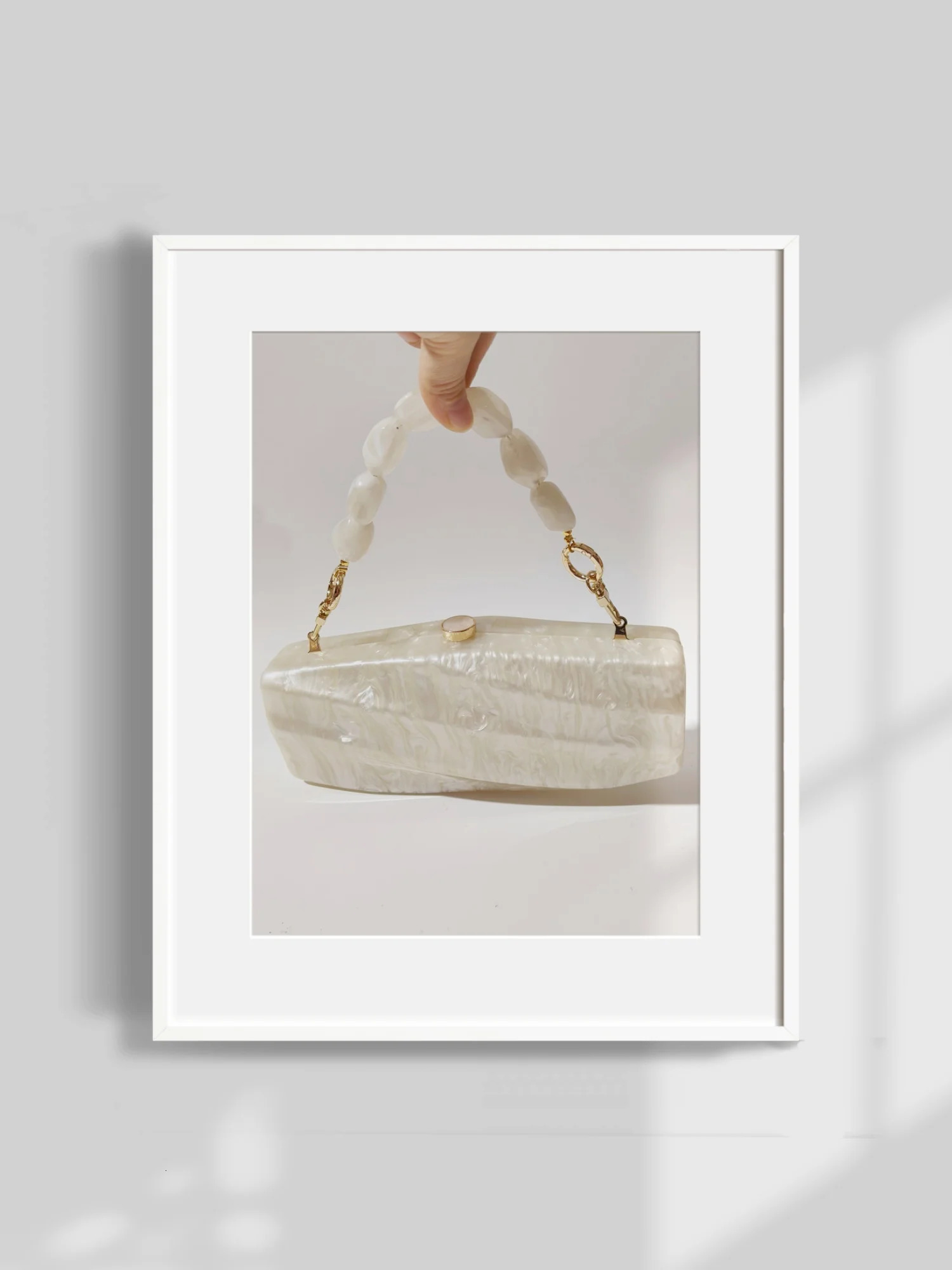 Women Pearl Beige Marble Acrylic Box Evening Clutch Bags Boutique Purses And Handbags Bridal Wedding Party Day Clutche 250708