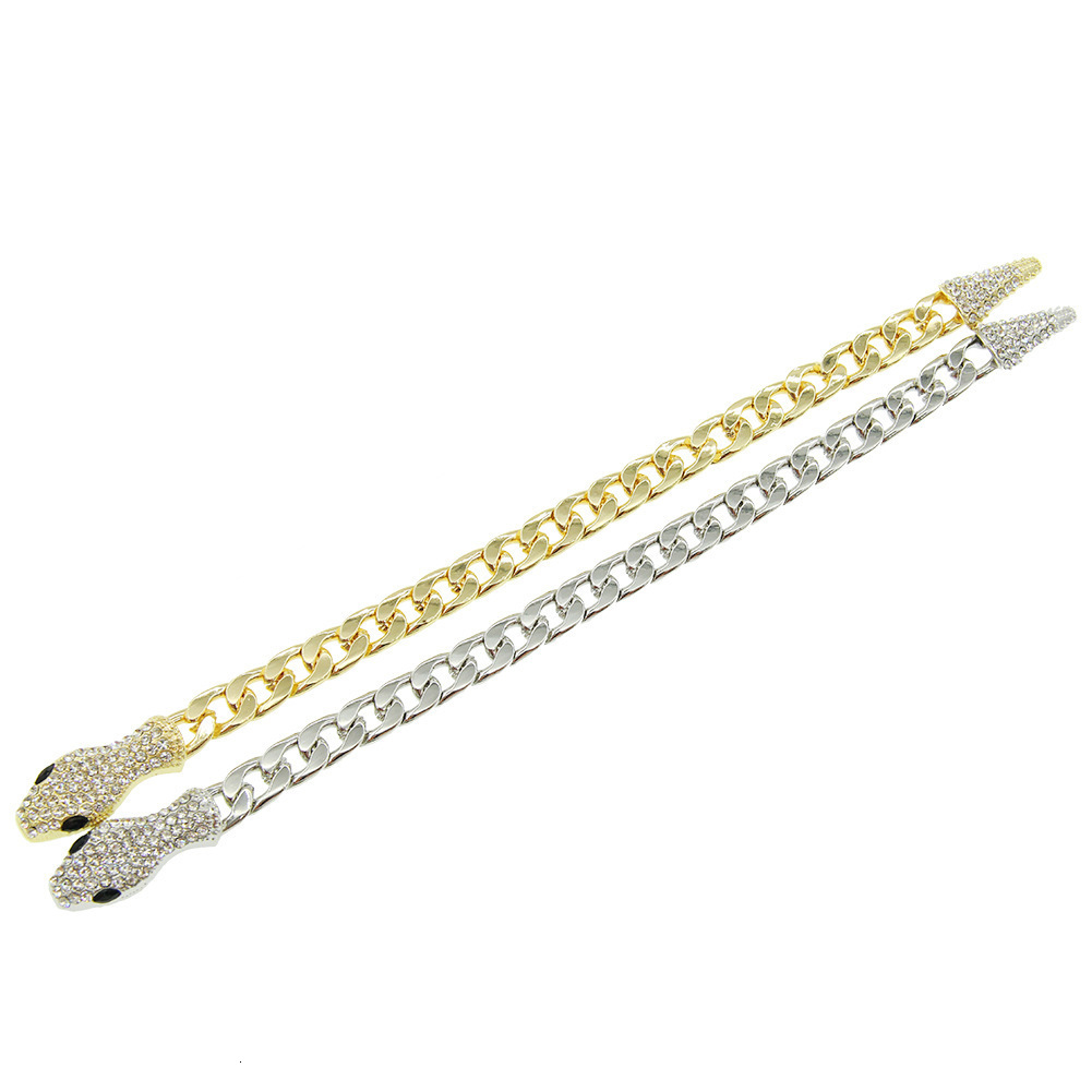 Luxury Jewelry Designer Jewelry European And American INS Style Chain Light Luxury Short Full Diamond Snake Head Magnetic Clasp Necklace Unique Niche