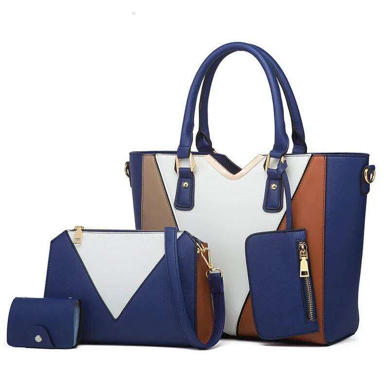 New Fashion 4pcs/Set Women's Handbag with Wallet High Quality PU Leather Shoulder Laides Crossbody Bag Casual Tote Bags