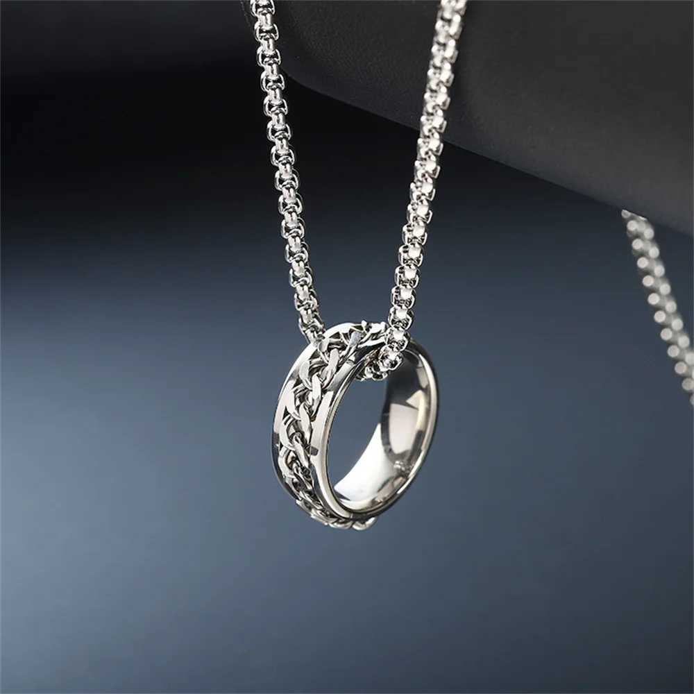 2022 Tide Brand All-match Ring Necklace Dual-use Mens Pendant Simp Wens Hip-hop Personality Titanium Steel Accessories W250714