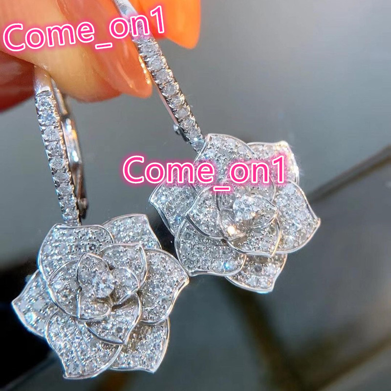 Wholesale Fancy Small Rose Earrings Drop Woman Ladies Designs for Party Girls with Diamond Zircon Flowers Earrings