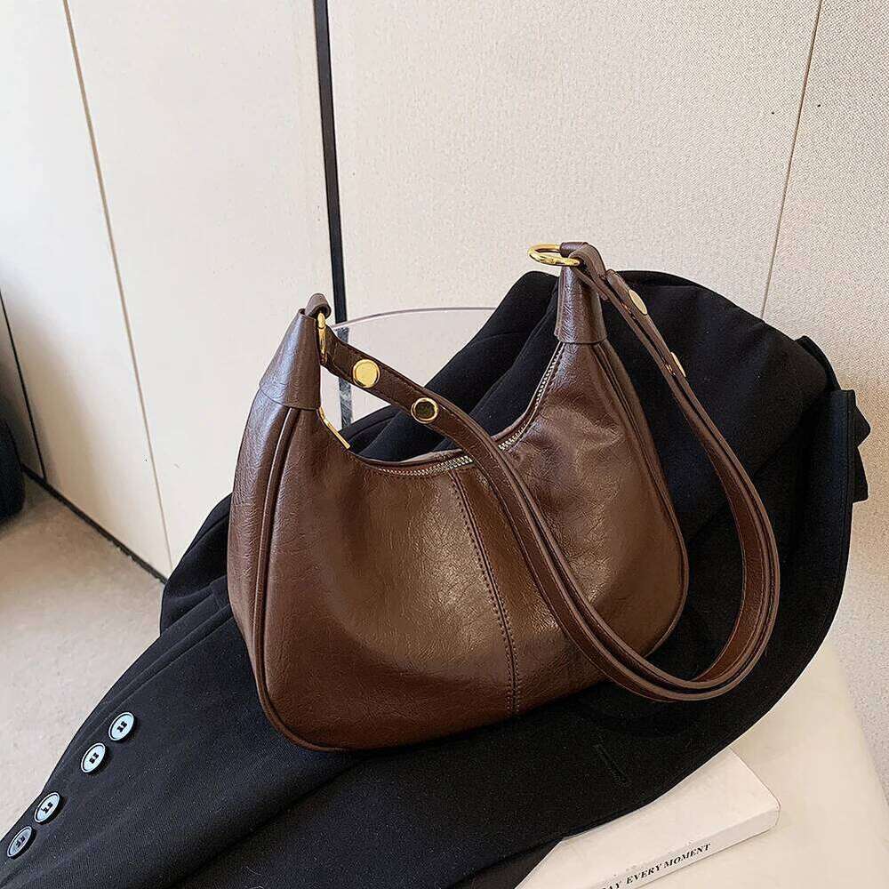 Shoulder Women Adjustable Strap Crossbody Bag PU Leather With Zipper Solid Handbag For Work Travel