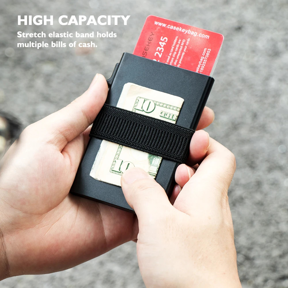 2025 Slim Aluminum Card Wallet RFID Pop-up Push Button Bank Credit Card Case Holder Thin Smart Metal Wallet for Men Women 250708