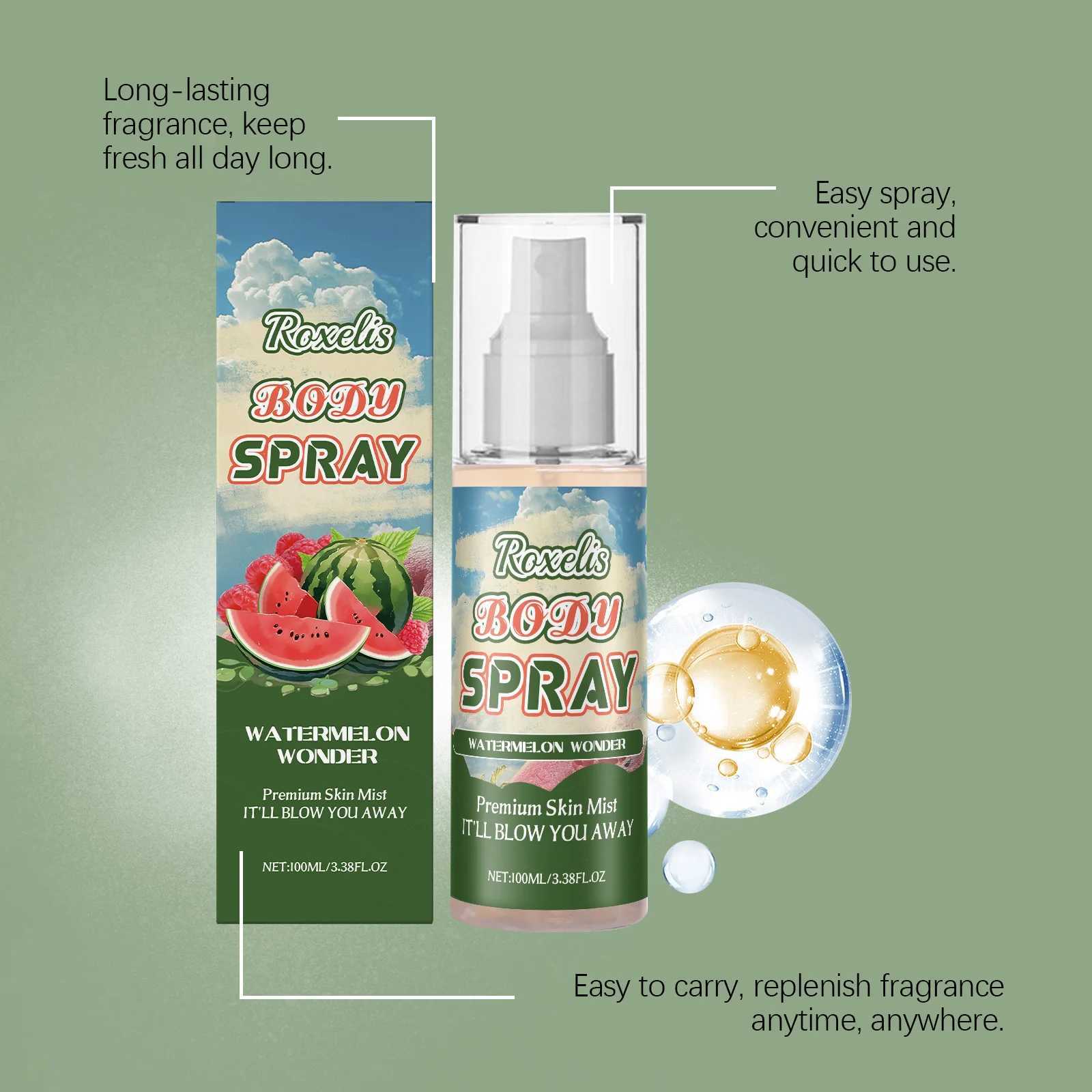100ml Roxelis Long Lasting Perfume Mist Fragrance Fruity Sweet Scent Pheromone Freshening Body Release Charming Elegant Perfume W250714