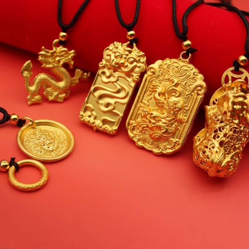 Luxury Jewelry Designer Jewelry Vintage Gold-plated Buddha Head Pendant Unisex Sweater Chain Electroplated Imitation Gold Maitreya Buddha Pendant Neck