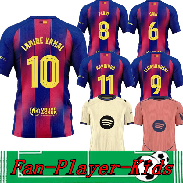 2025 2026 Barcelone RAPHINHA LAMINE YAMAL soccer jerseys Special 24 25 26 Barcelonaes FERRAN LEWANDOWSKI camiseta de futbol PEDRI ANSU FATI GAVI ERIC KOUNDE kids kit