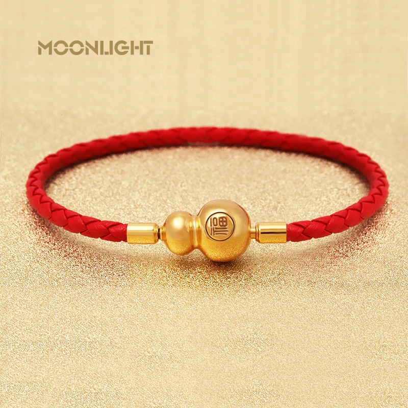 MOONLIGHT Lucky Gourd Bracelet for Women Genuine Braided Leather Bracelet 9 Colors Fashion Accessories Hand-woven Jewelry Gifts 250712
