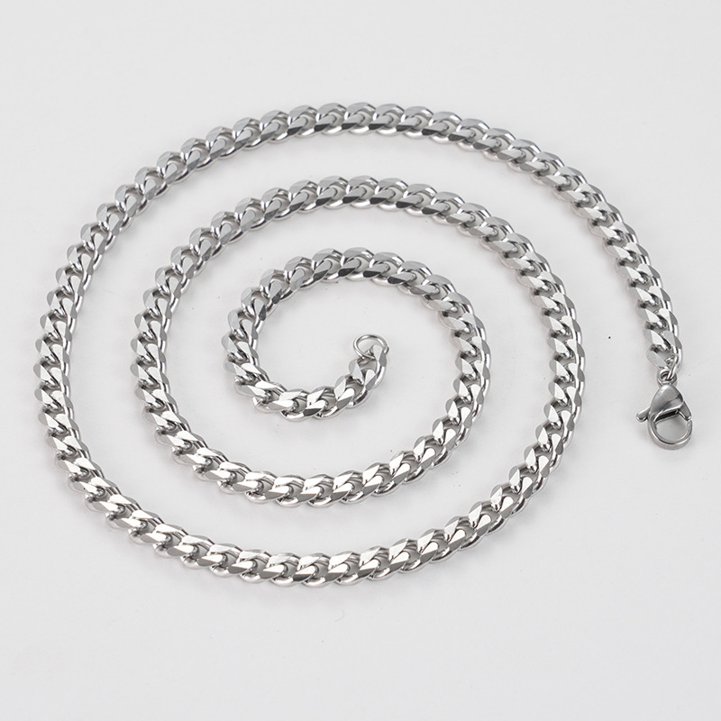 Luxury Jewelry Designer Jewelry Factory Direct Sale Chain European And American Style Cross Mirror Stainless Steel Six-sided Polished Necklace Persona