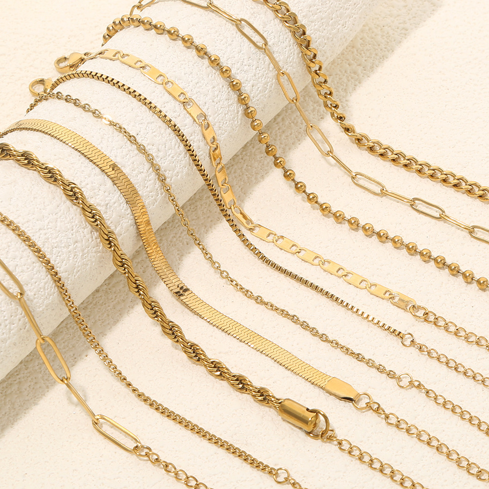 Luxury Jewelry Designer Jewelry Multiple Styles Gold-plated Bracelets Snake Bone Chain Chain Bead Chain And Other Stainless Steel Material Handmade DI