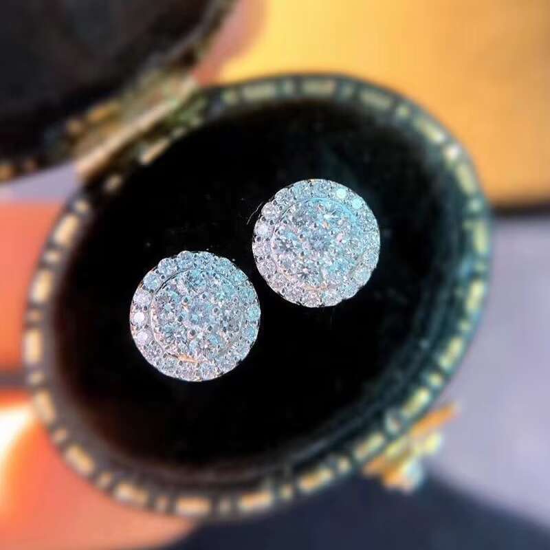 Bling Brass Cooper Engagement Jewelry Micro Insert CZ Stone 5A Cubic Fashion Trends Zircon Big Stud Earrings for Women