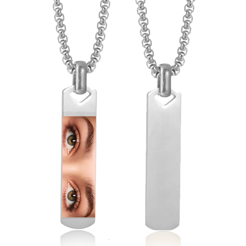 Luxury Jewelry Designer Jewelry SHEIN Cross-border Hot Sale Custom Eye Photo Necklace DIY Custom Stainless Steel Eye Picture Engraving Necklace