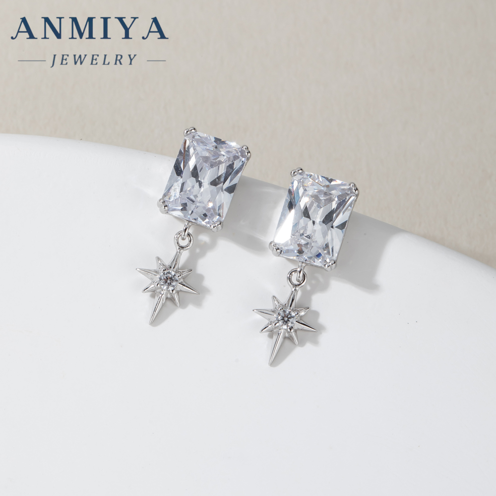 New tide Geometry Zircon Star Stud Earrings New Stye 2024 Hot Sale Dangling Rhinestone Earrings for Women