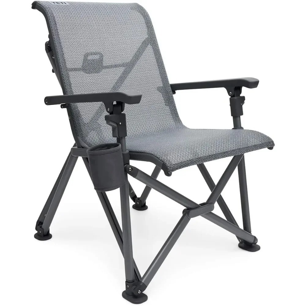 Charcoal Foldable Chair Trailhead Collapsible Camp Chair Chaise Lounges Outdoor Furniture Chairs for Living Room Camping Folding