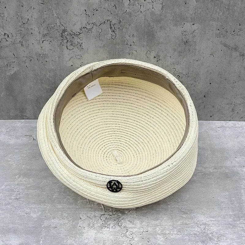 Fashion Summer Straw Berets Celebrity Elegant Stereotype Fine Fedoras Letter Berets Womens Tourism Retro Casual Painter Hat 250712
