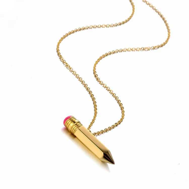 Titanium Steel Mini Air Control Pencil Pendant Necklace Ntral Pen Can Be Ope Simplicity Fashion Jewelry Daily Wear W250712