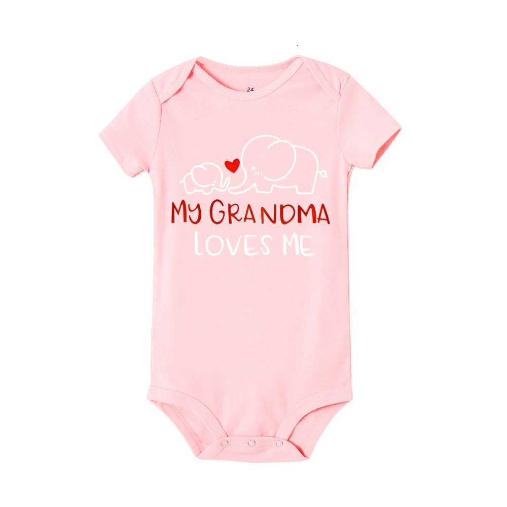 Funny Casual Baby Romper MY GRANDMA LOVES ME elephant Print Infant Bodysuit Boy Girl Newborn Jumpsuit Short Sleeve Clothes Z250712