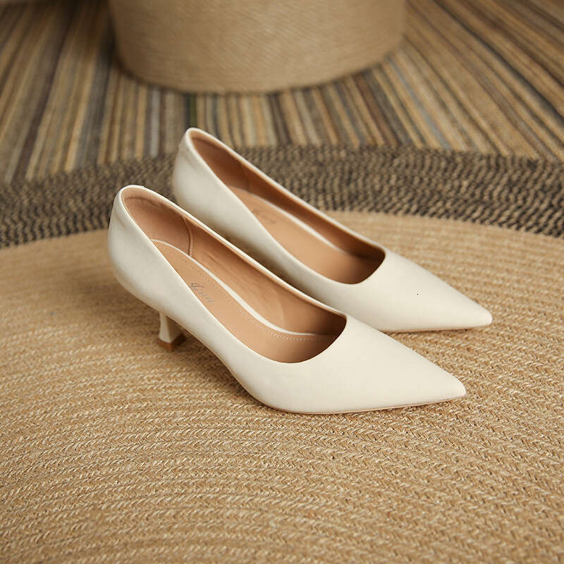 3351-18 Stiletto Black French Pointed Toe High Heels 2023 Professional Simple Comfortable Work Single Shoes for Women