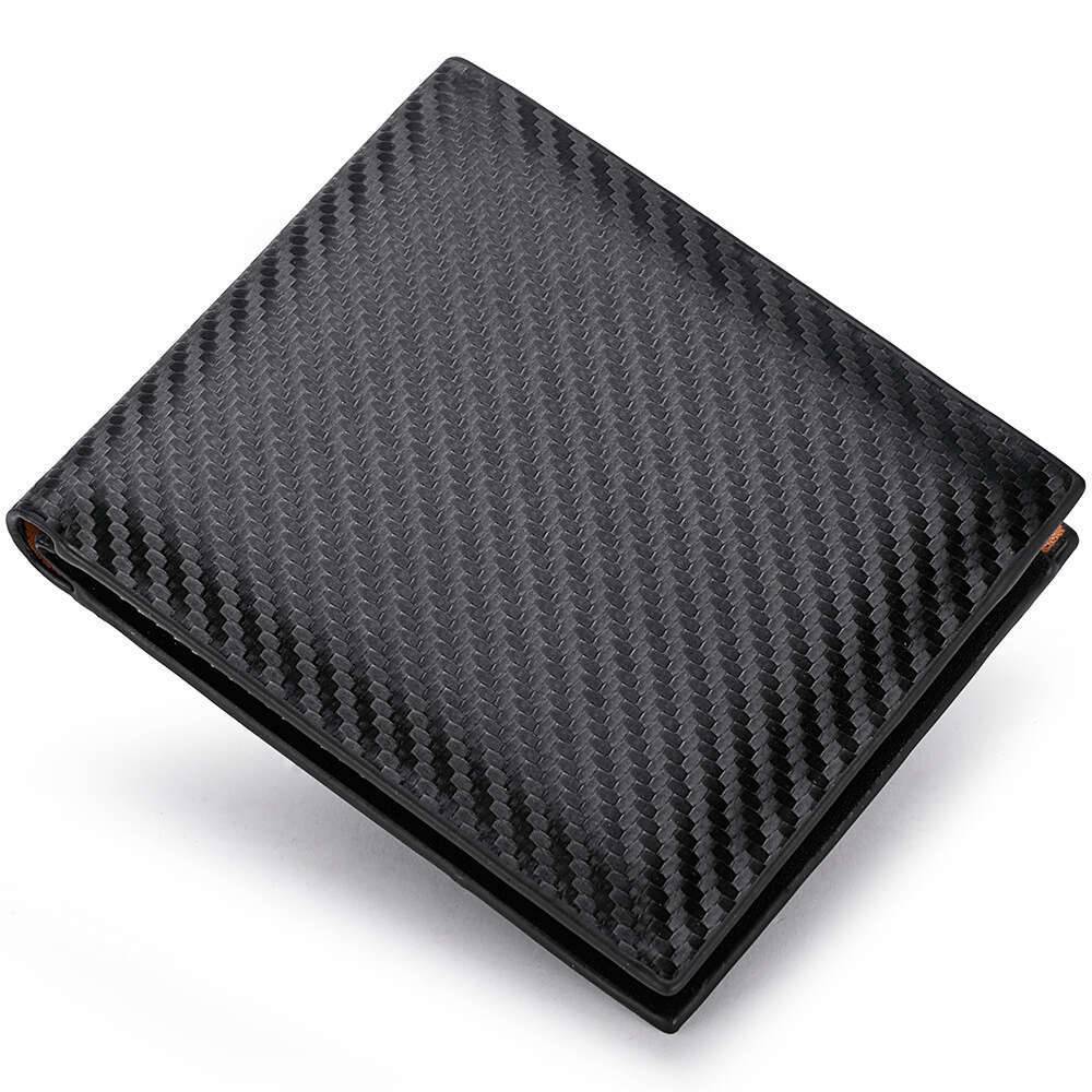 Men's New Carbon Fiber Multi-Card Slot Zipper Coin Purse Card Holder Short Wallet for Men wallet designer mens wallet