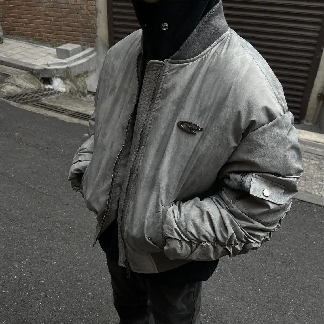Korean Fashion Retro Flight Suit Baseball Suit Y2k Jackets for Men Hip Hop Punk Long Sleeve Zipper Jacket Coats Streetwear 250708