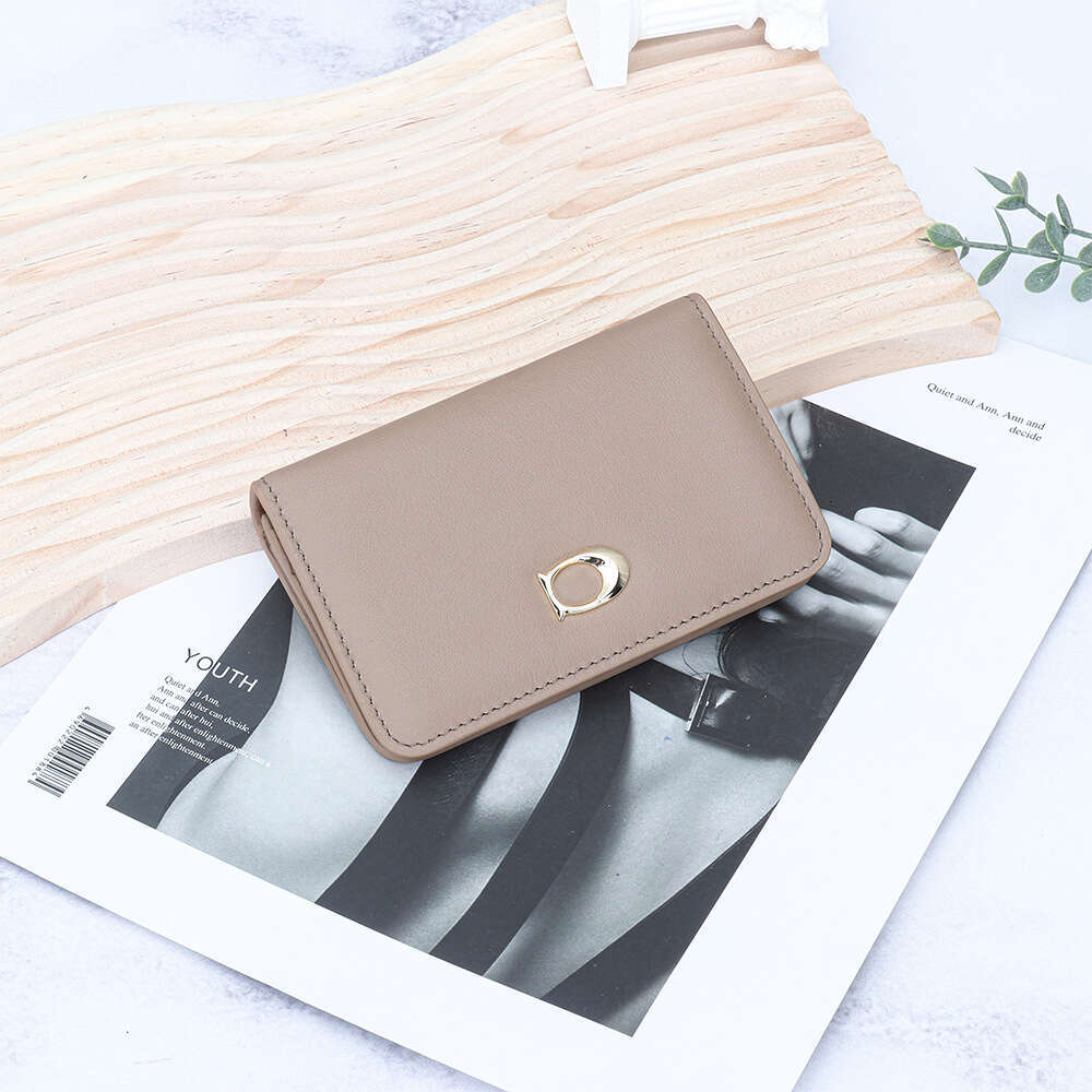 Genuine Leather Short Wallet for Women, First Layer Cowhide, Smooth Nappa Texture, Multi-Card Slot, Integrated Bifold ID Card Holder and Coin Purse