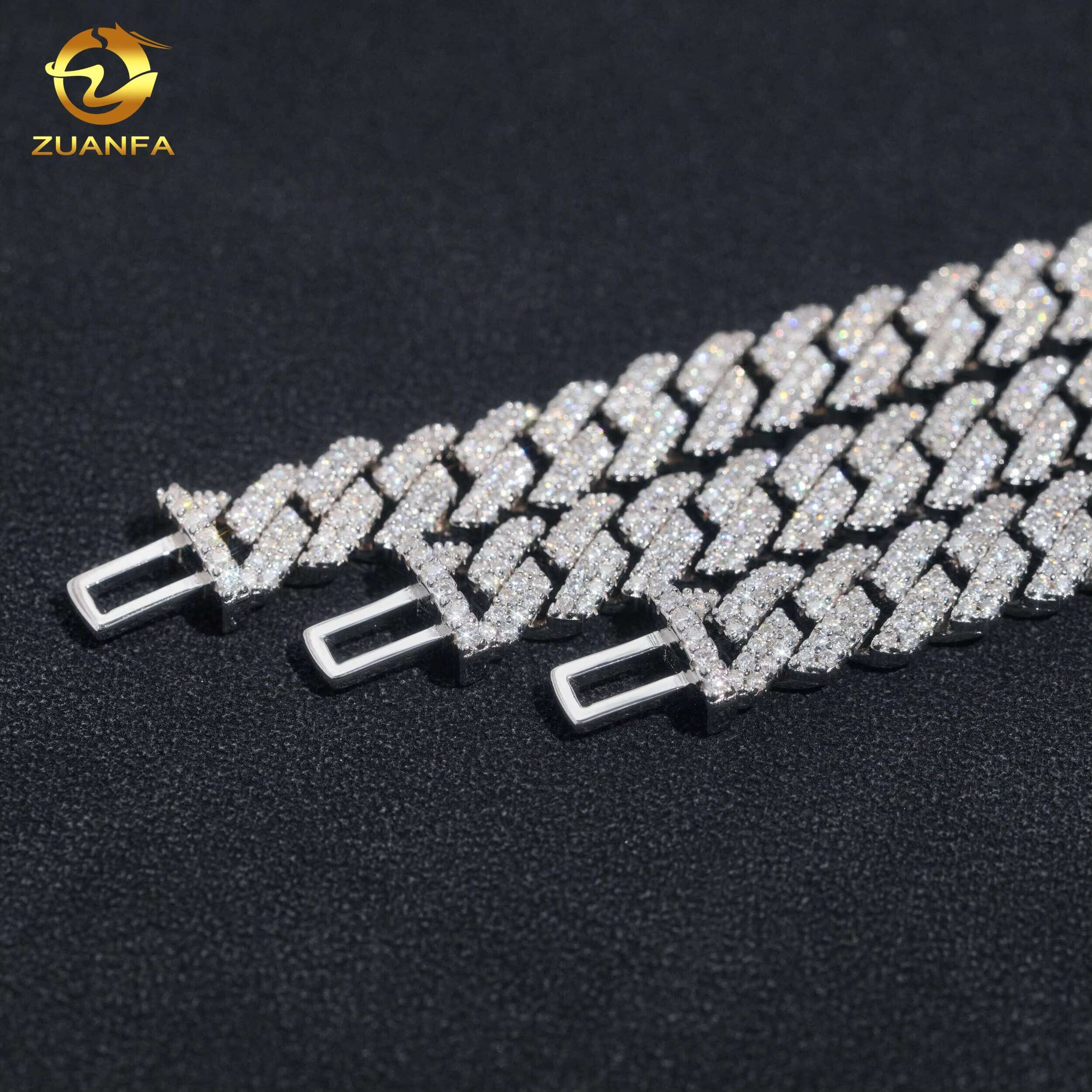 Custom Name Lock Clasp S925 Sterling Silver Iced Out Hip Hop Lab Grown Diamond 8MM Cuban Link Chain Necklace