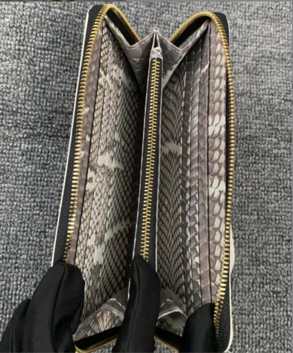 Hot Selling New Designer Snakeskin Men's Wallets Fashion Genuine Leather Zipper Wallet Leisure Large Capacity Clutch Bag 50 Designer Bags