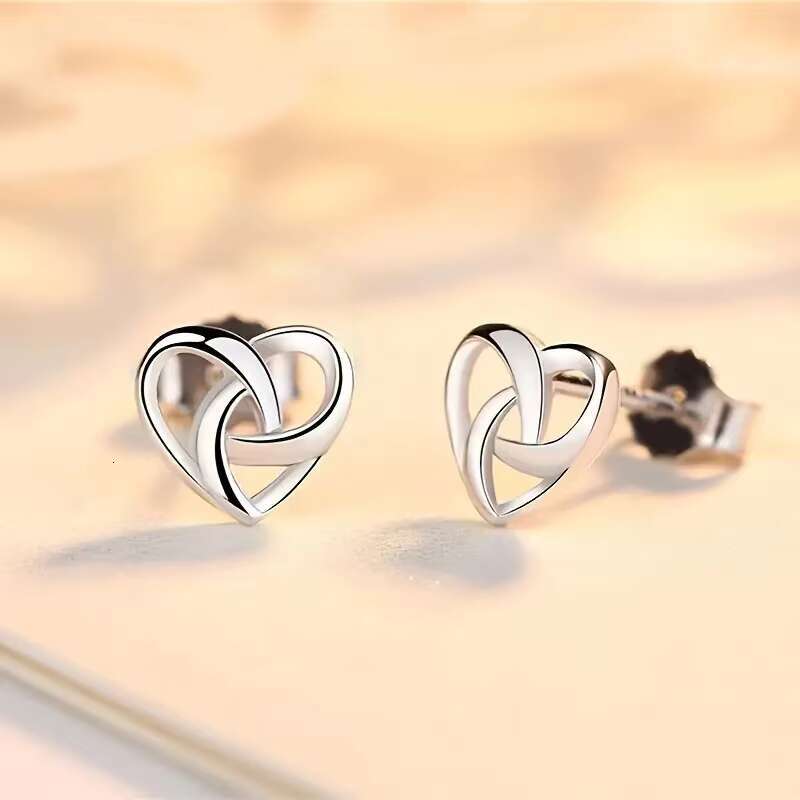 Custom Minimalist Style Clover Design Earrings for Fashion Party Gift Silver/Gold/Rose Gold Plated CZ Stud Earrings Women