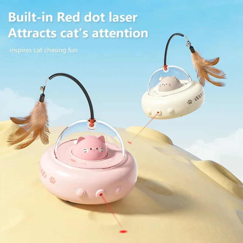 Intelligent Cat Toy Red Dot Laser with Rainbow Light Obstacle Avoidance USB Charging Automatic Standby Bionic Cat Teaser 250708