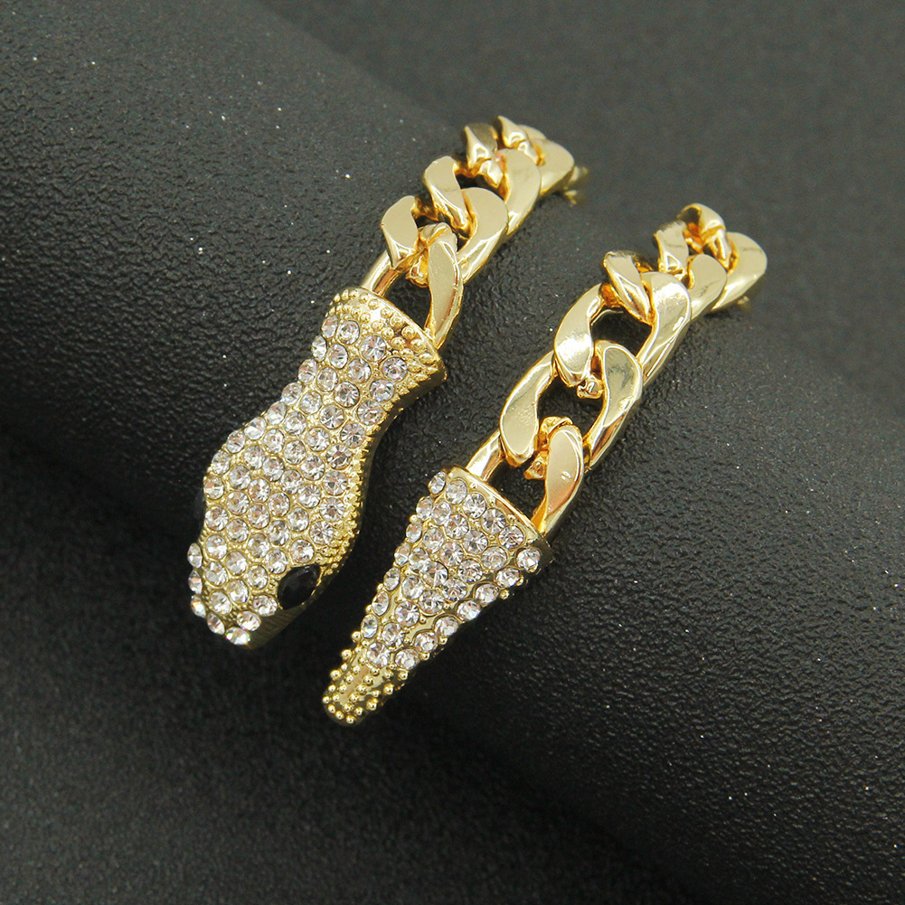 Luxury Jewelry Designer Jewelry European And American INS Style Chain Light Luxury Short Full Diamond Snake Head Magnetic Clasp Necklace Unique Niche