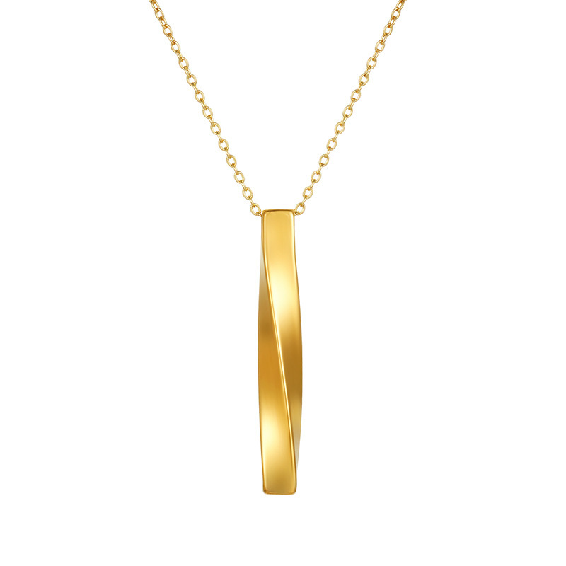 Luxury Jewelry Designer Jewelry Trendy Mobius Necklace INS Harajuku Minimalist Spiral Bar Pendant Titanium Steel Couple Necklace Sweater Chain