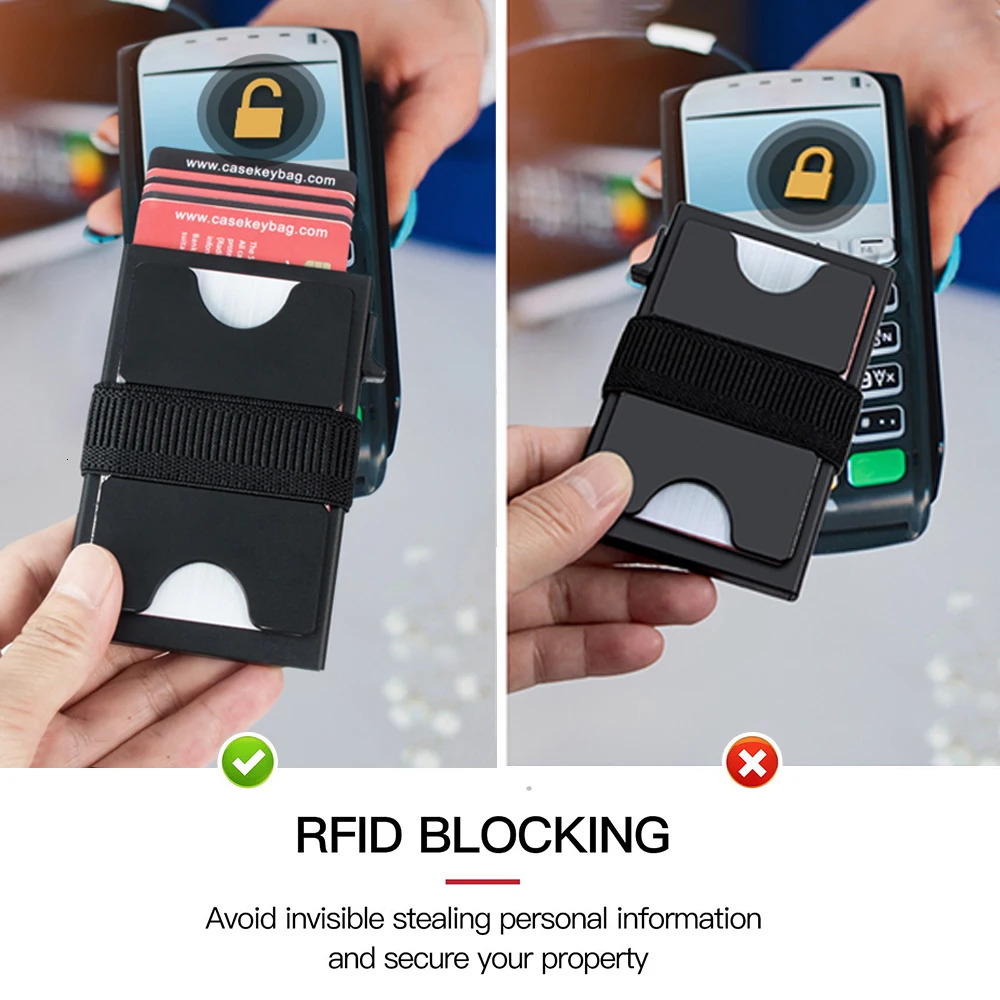 2025 Slim Aluminum Card Wallet RFID Pop-up Push Button Bank Credit Card Case Holder Thin Smart Metal Wallet for Men Women 250708