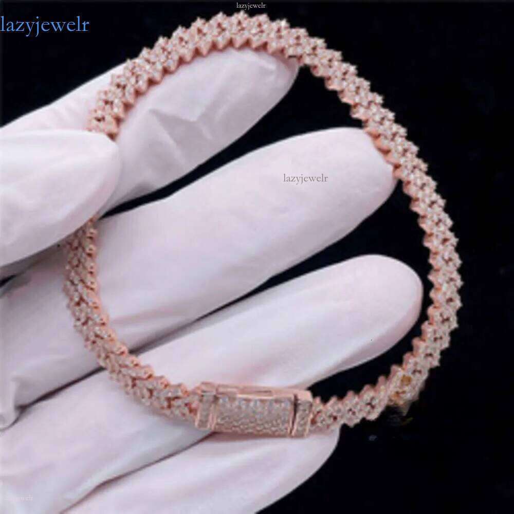 Fine Jewelry Hip Hop Pass Dia Tester 5mm Moissanite Vvs Cuban Chain Bracelet