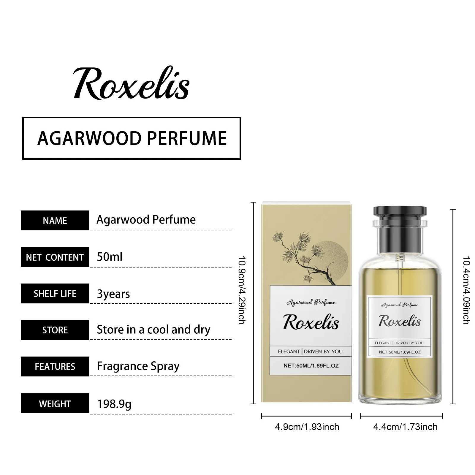 Roxelis 50ml Agarwood Perfume Fresh Lasting Fragrance Luxury Woody Scent Flirting Pheromone Dating Deodorant Body Perfume Spray W250712