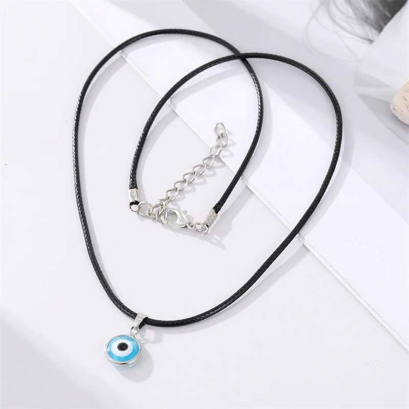 1PC Lucky Evil Eye Necklace For Women New ather Rope Chain Colorful Resin Charm Blue Eye Necklace Men Choker Jewelry Gift W250712