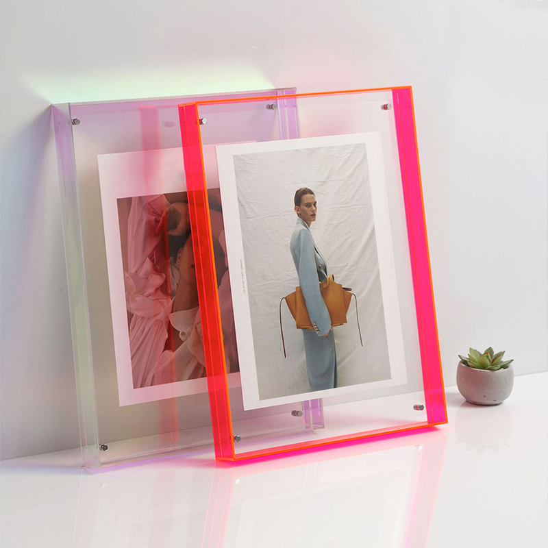 Acrylic Photo Box Transparent Photocard Holder Interior Frame Picture Display Stand Office Home Desktop Wall Decoration H260306