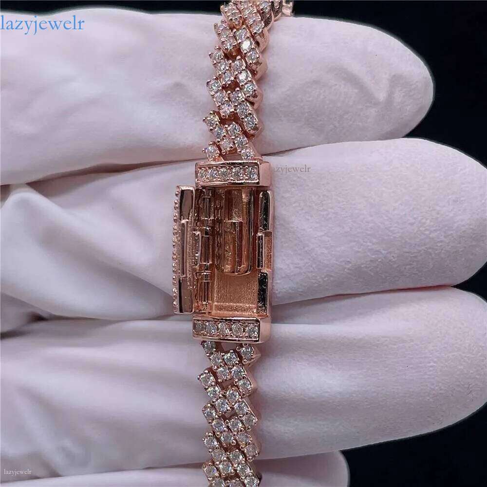 Fine Jewelry Hip Hop Pass Dia Tester 5mm Moissanite Vvs Cuban Chain Bracelet