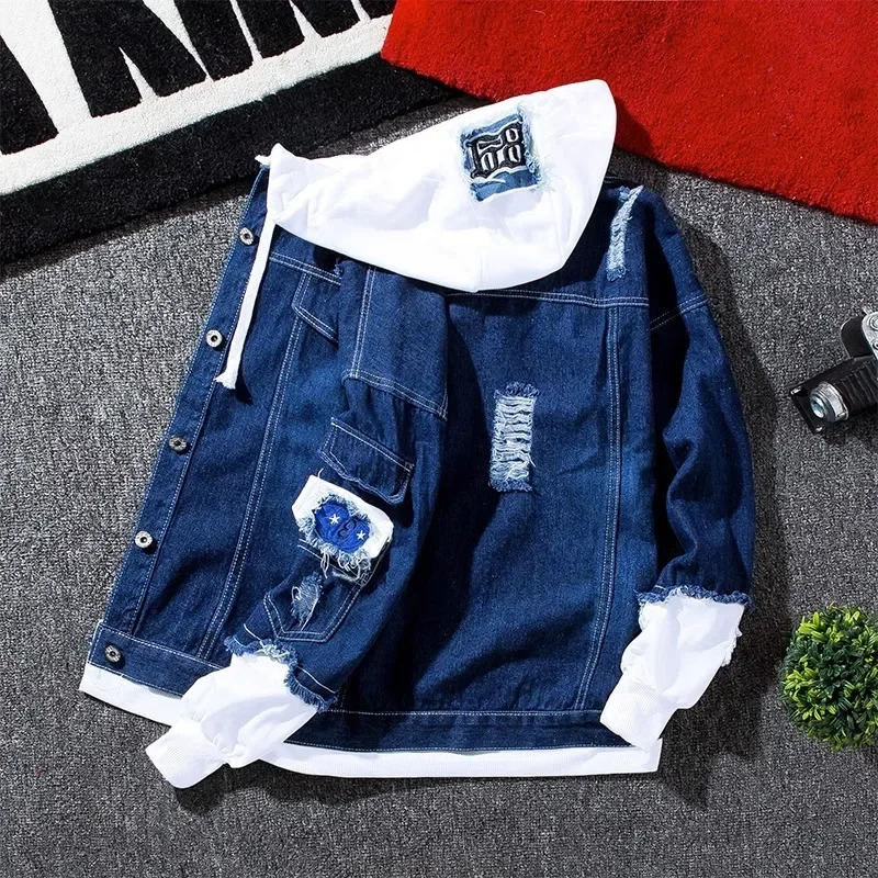 Spring Autumn Denim Jacket For Men Trendy Korean Style Casual Baseball Uniform Versatile Couple Jacket 250710