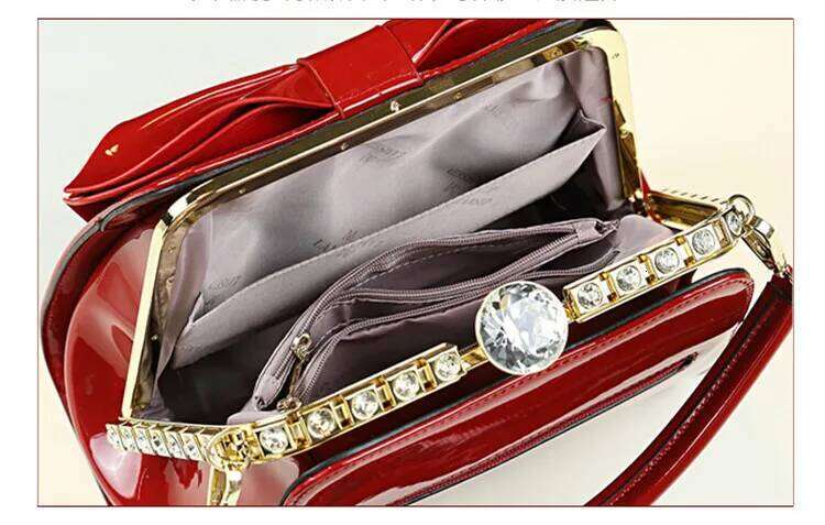 Small Female Dia Fashion Wild Leather Women Evening Middle-aged Bow-knot Bag Mother Handbags Party Shoulder Bags