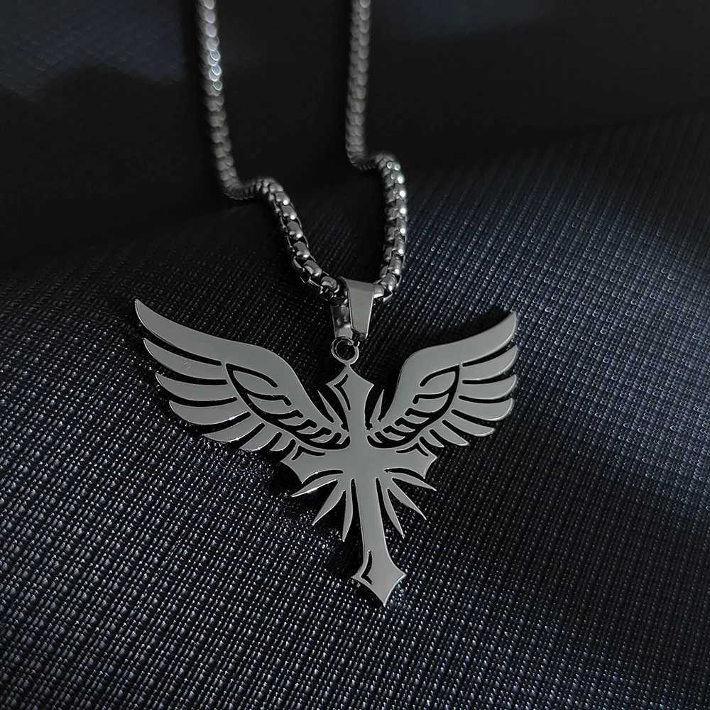 18K Gold Plated Stainless Steel Phoenix Fire Bird Necklace Real Firebird Pendant Hot Movie Jewelry Men Wen Whosa W250712