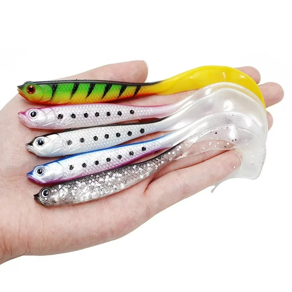 4PCS Jigging Wobblers Fishing Lure 125cm 55g shad Ttail soft bait Aritificial Silicone Lures Bass Pike 250708