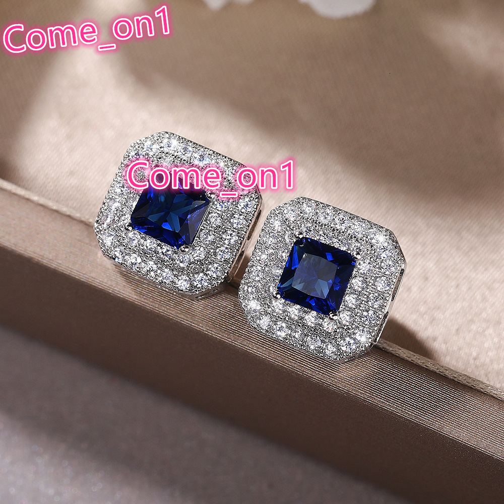 Simple Earrings Fashion Classic Womens square Zircon Copper Earrings Womens Daily Commute Accessory