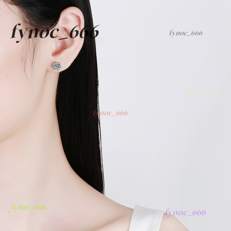 Wholesale 6 Claws Moissanite Earrings Screw Back 925 Sterling Silver Stud Earring Men Moissanite Earrings