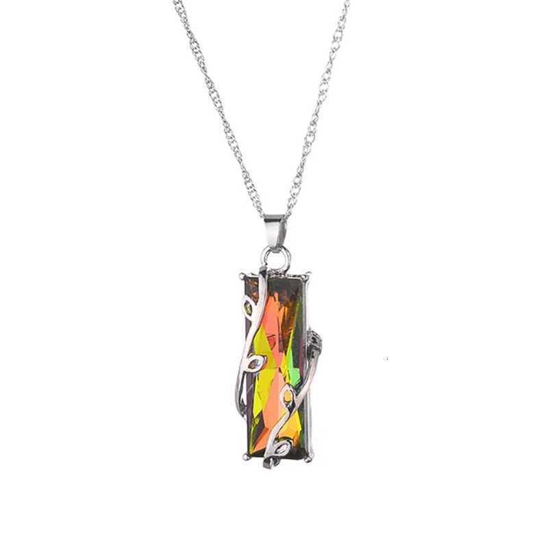 Stone Tree Of Life Pendant Necklace For Women Men Long Chain Crystal Bird Square Necklaces Statement Jewelry W250712