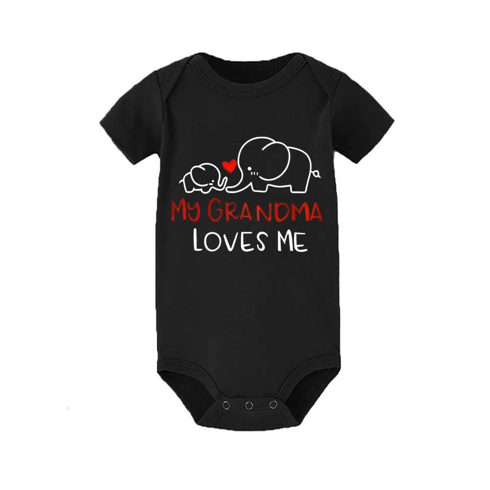 Funny Casual Baby Romper MY GRANDMA LOVES ME elephant Print Infant Bodysuit Boy Girl Newborn Jumpsuit Short Sleeve Clothes Z250712