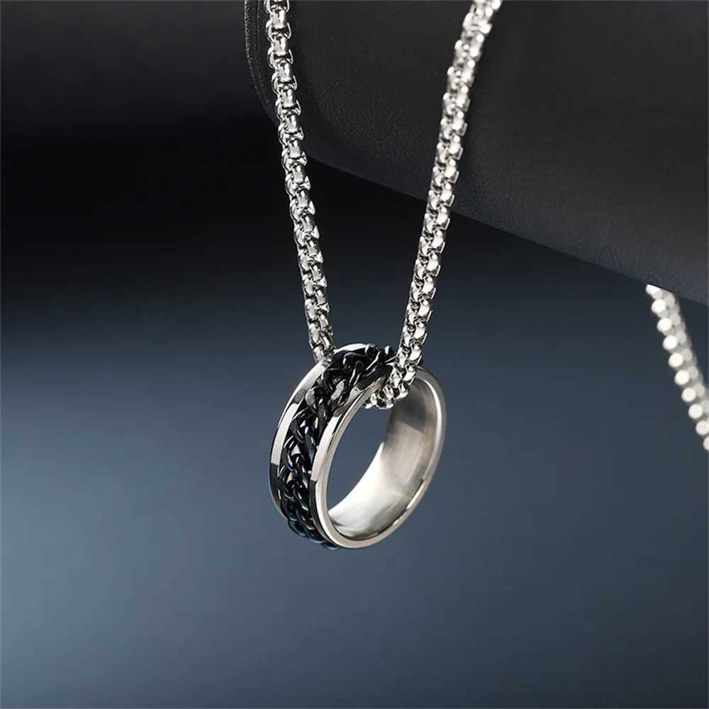 2022 Tide Brand All-match Ring Necklace Dual-use Mens Pendant Simp Wens Hip-hop Personality Titanium Steel Accessories W250714