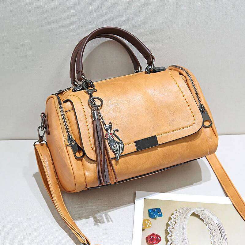 Boston With Tassels; Detachable Strap; Shoulder Bag For Commuting, Leisure, Parties And Daily Use
